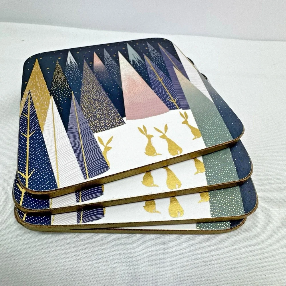 Pimpernel Sara Miller London Frosted Pines Coaster | Christmas Winter Forest